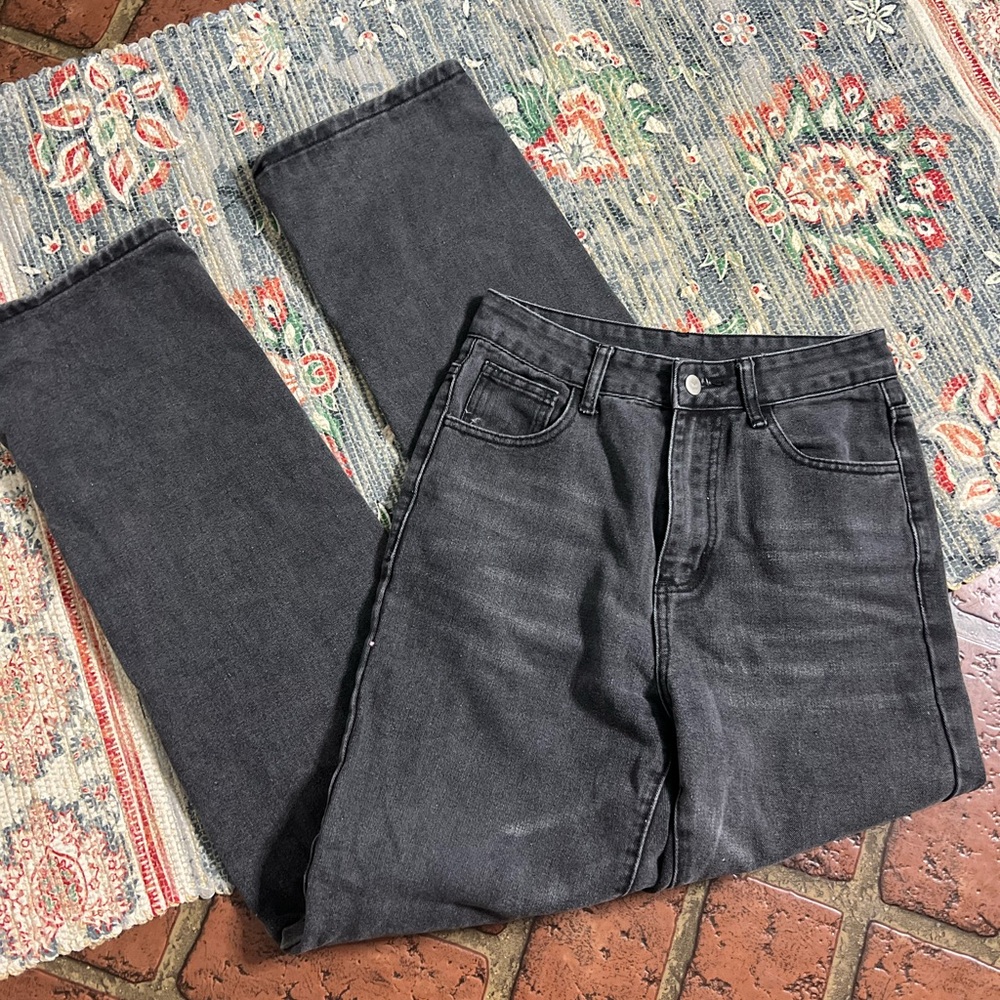 SHEIN tall XS high rise wide leg straight denim jeans